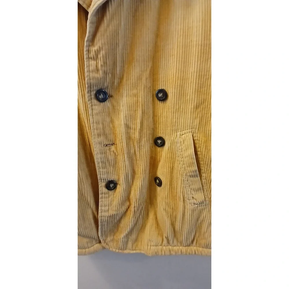 American Eagle Oversized Corduroy Coat Shearling Sherpa Lined Men's Medium Beige